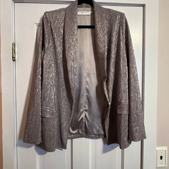 ASTR THE LABEL METALLIC PEWTER BLAZER JACKET SIZE MEDIUM - Picture 3 of 7